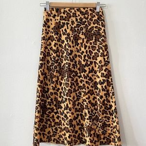 Aritzia Babaton Cheetah Slip Midi Skirt